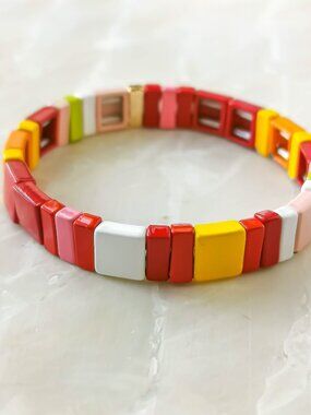 Roxanne Assoulin • Rainbow Brite Gold Enamel Stretch Bracelet